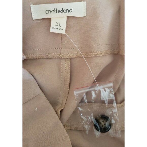 NEW ONETHELAND HIGH PLEATED WAIST BUTTON DOWN WIDE LEG PANT - Picture 7 of 7